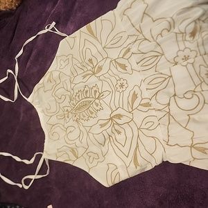 NWOT Express gold embroidered maxi dress. Never been worn. Basically brand new.